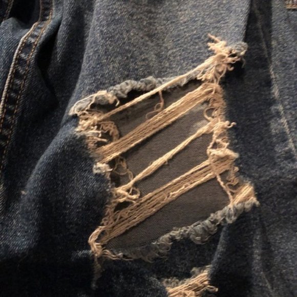 👖 Women's Super-High Rise Distressed Straight Jeans - Wild Fable- DARK Wash 18 - Picture 5 of 8